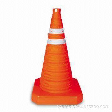 Reflective Traffic Cone with Light on Bottom or Top